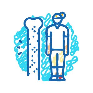 Can body weight affect osteoporosis? Woman reviews bone drawing.